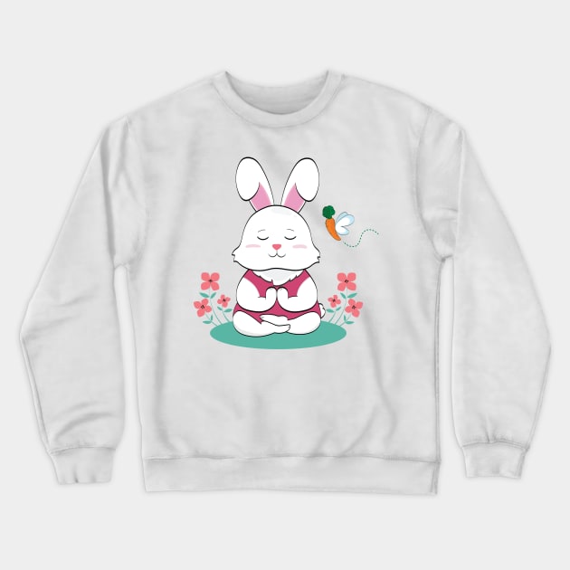 Bunny Yoga Crewneck Sweatshirt by Anicue